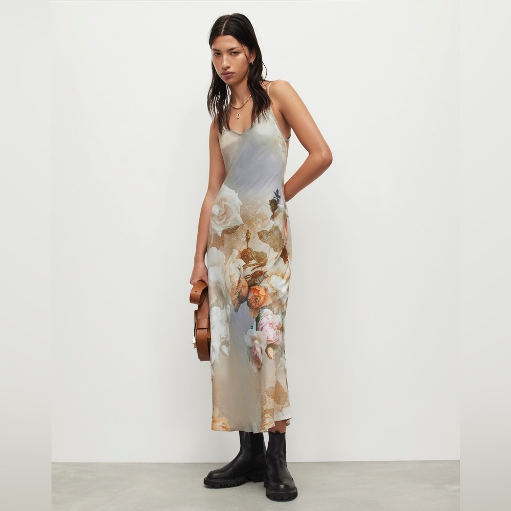 All Saints - Bryony Rosalia Midi Dress Size 10